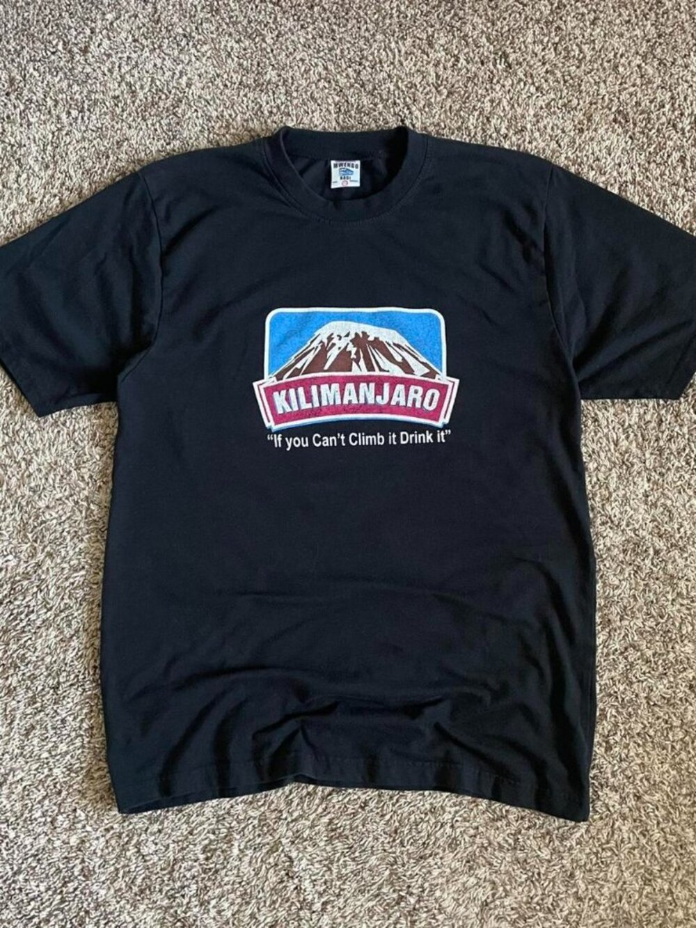 Vintage Kilimanjaro Beverage T-Shirt Black Retro Casualwear Tee
